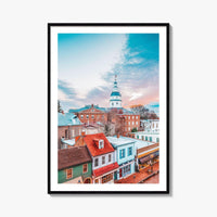 Annapolis Fine Art Photo Print, Maryland USA, Main Street State House, Wall Decor Poster