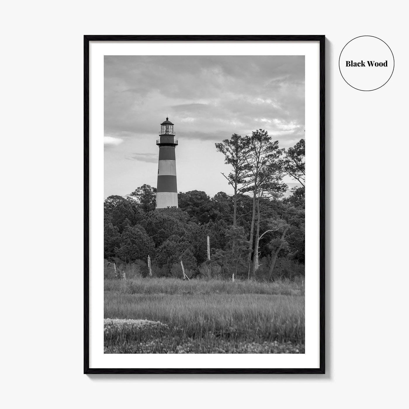Chincoteague Black and White Fine Art Photo Print, Assateague Lighthouse, Virginia Poster