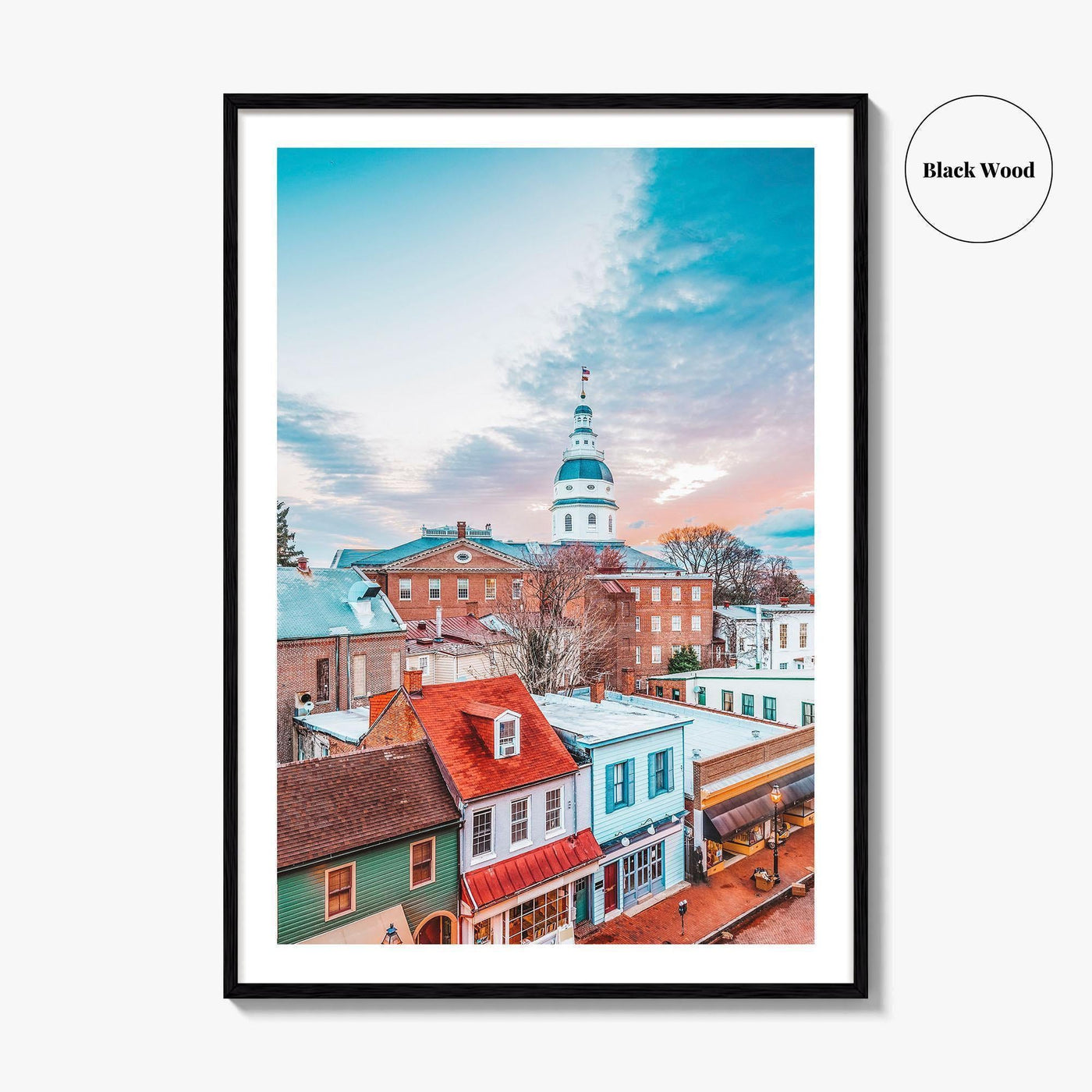 Annapolis Fine Art Photo Print, Maryland USA, Main Street State House, Wall Decor Poster