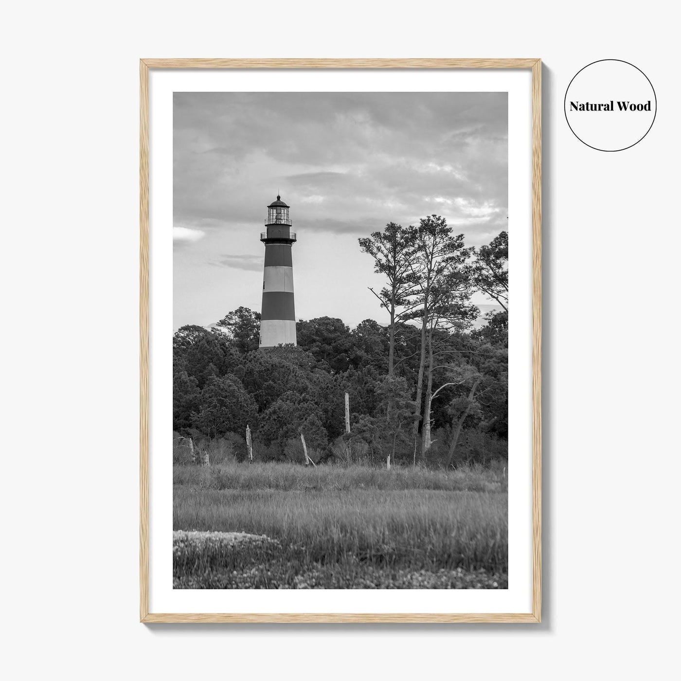 Chincoteague Black and White Fine Art Photo Print, Assateague Lighthouse, Virginia Poster