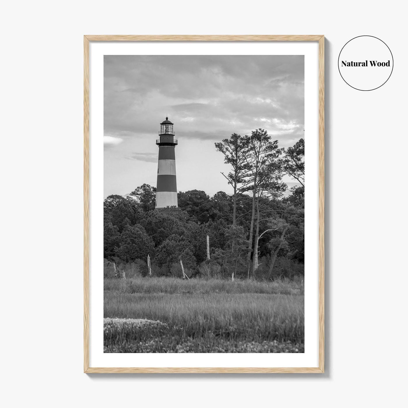 Chincoteague Black and White Fine Art Photo Print, Assateague Lighthouse, Virginia Poster