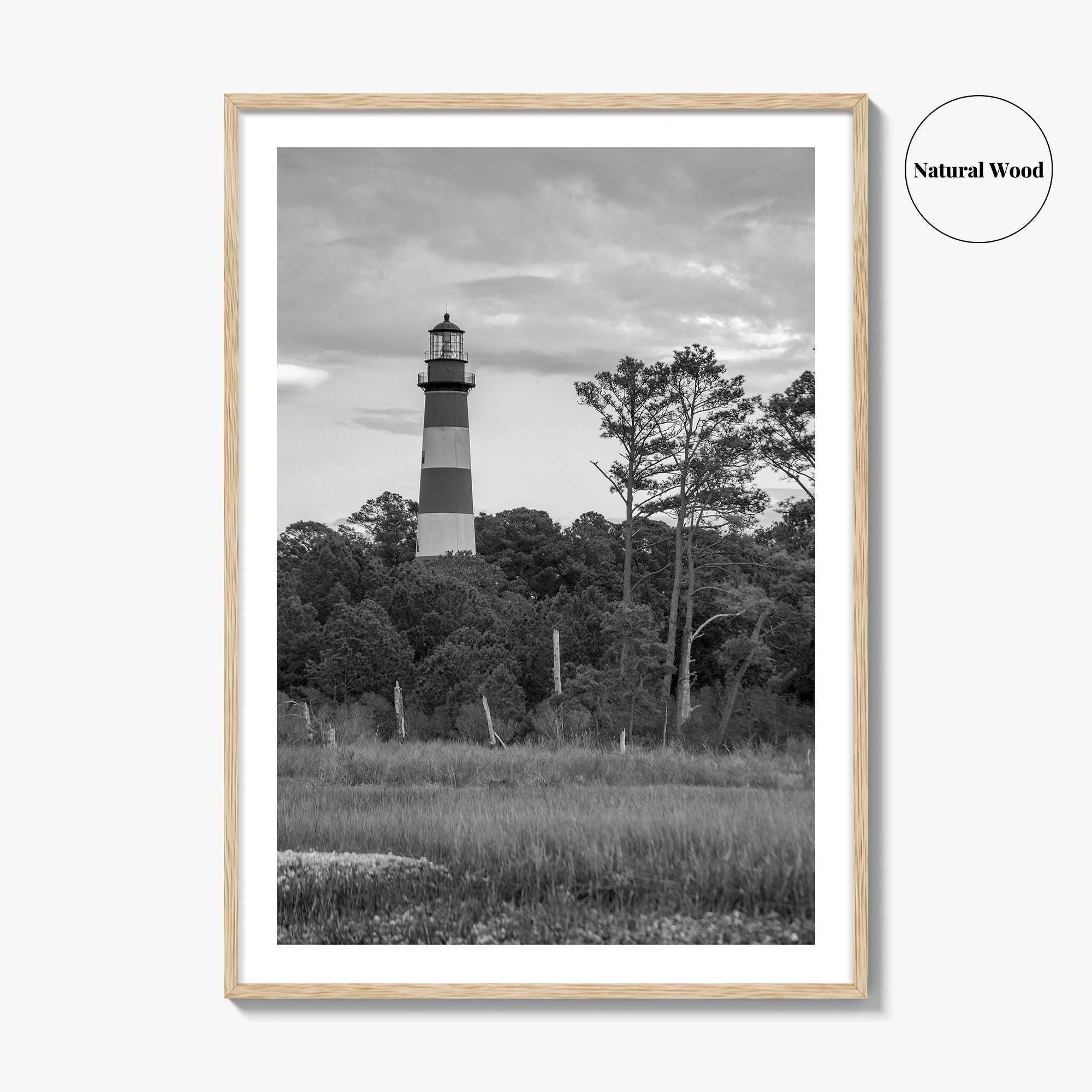 Chincoteague Black and White Fine Art Photo Print, Assateague Lighthouse, Virginia Poster