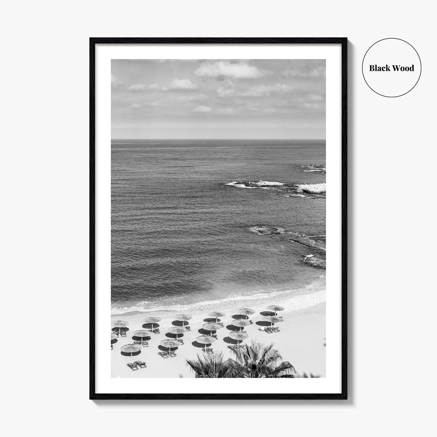Beirut Black and White Fine Art Photo Print, Raouche Coast, Lebanon Wall Poster