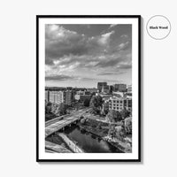 Greenville Skyline Black and White Fine Art Photo Print, South Carolina, SC Poster