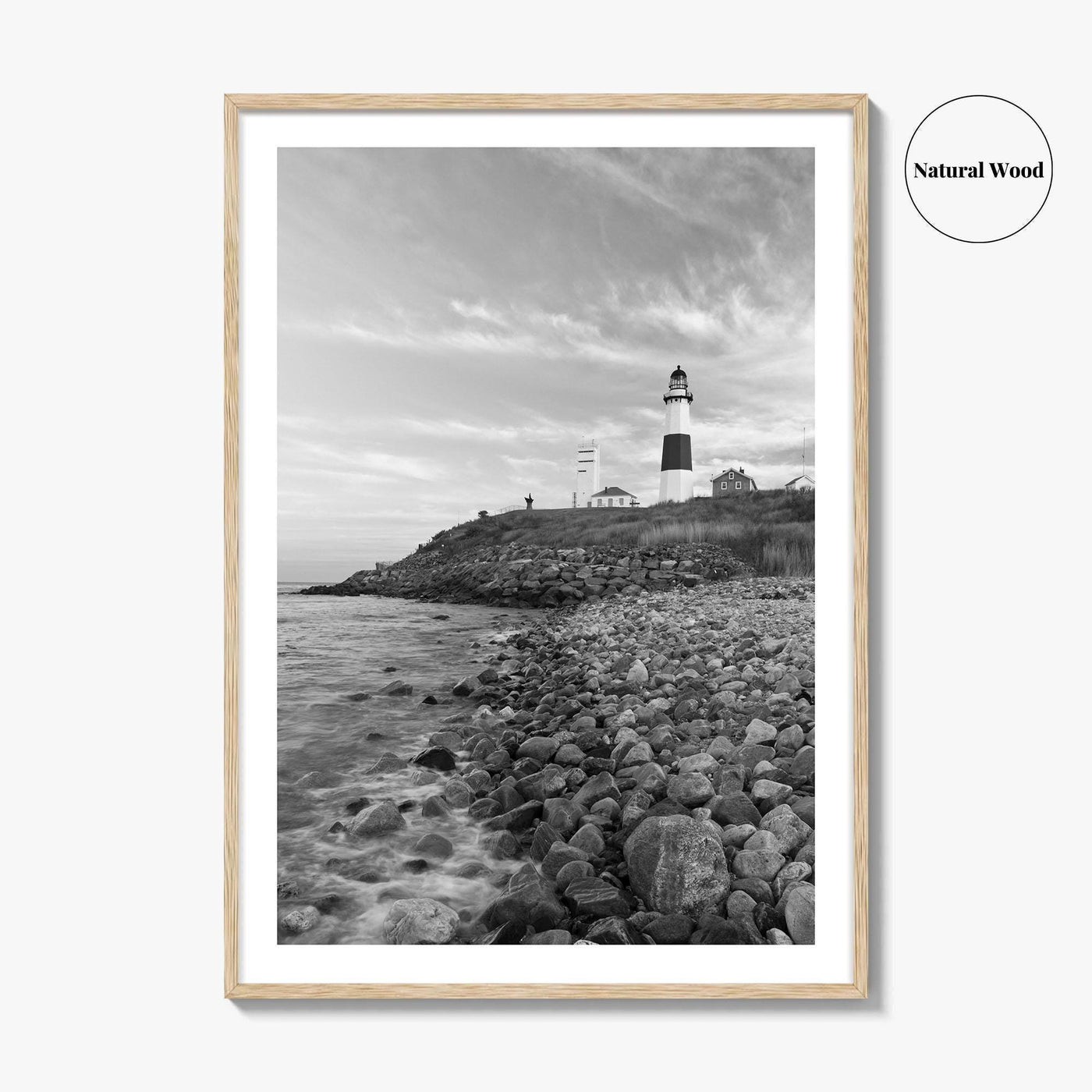 Montauk Lighthouse Black and White Fine Art Photo Print, Long Island New York, Poster