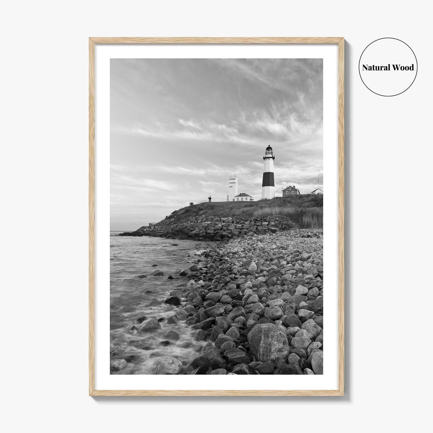 Montauk Lighthouse Black and White Fine Art Photo Print, Long Island New York, Poster