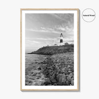 Montauk Lighthouse Black and White Fine Art Photo Print, Long Island New York, Poster