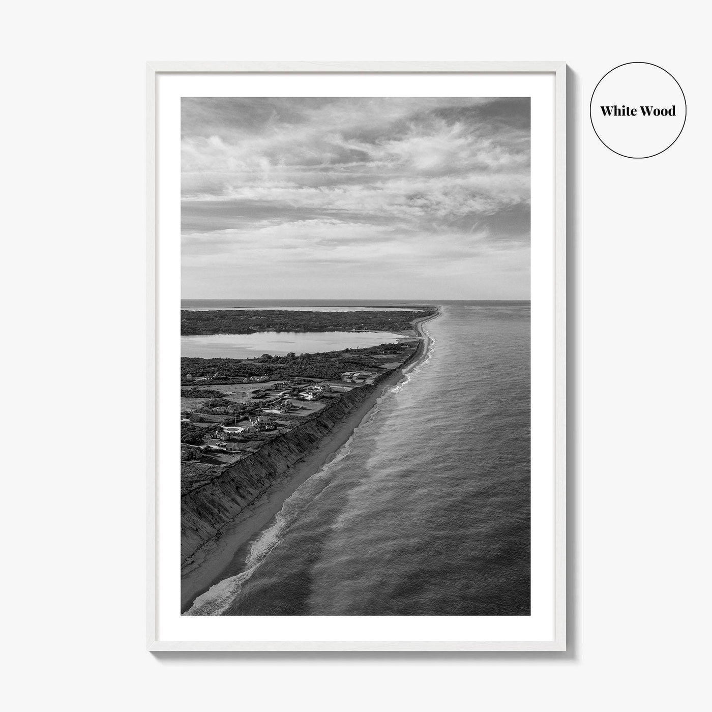 Nantucket Black and White Fine Art Photo Print, Massachusetts Lighthouse Coastline, USA Poster