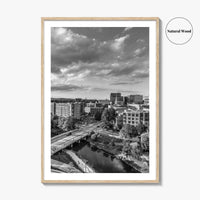 Greenville Skyline Black and White Fine Art Photo Print, South Carolina, SC Poster