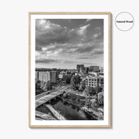 Greenville Skyline Black and White Fine Art Photo Print, South Carolina, SC Poster