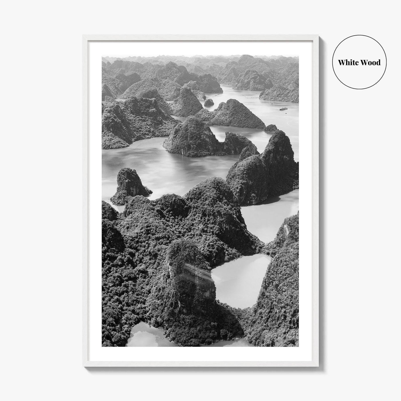 Ha Long Bay Black and White Fine Art Photo Print, Vietnam Poster