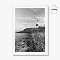 Montauk Lighthouse Black and White Fine Art Photo Print, Long Island New York, Poster