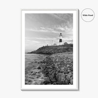 Montauk Lighthouse Black and White Fine Art Photo Print, Long Island New York, Poster