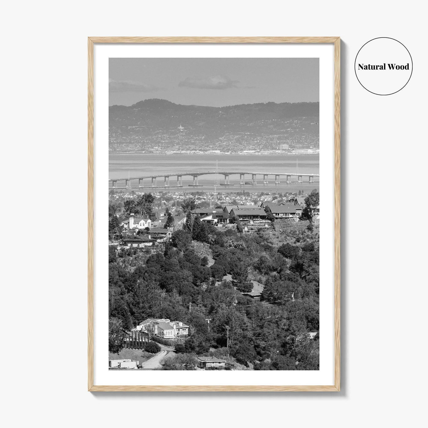 San Mateo Black and White Fine Art Photo Print, Bay Area California Poster
