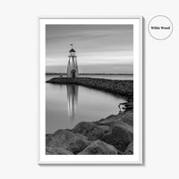 Oklahoma City Black and White Fine Art Photo Print, Lake Hefner Lighthouse, Oklahoma Poster
