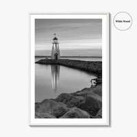 Oklahoma City Black and White Fine Art Photo Print, Lake Hefner Lighthouse, Oklahoma Poster