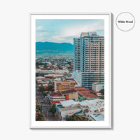 San Jose Costa Rica Fine Art Photo Print, Capital Street View, Mountains, Poster