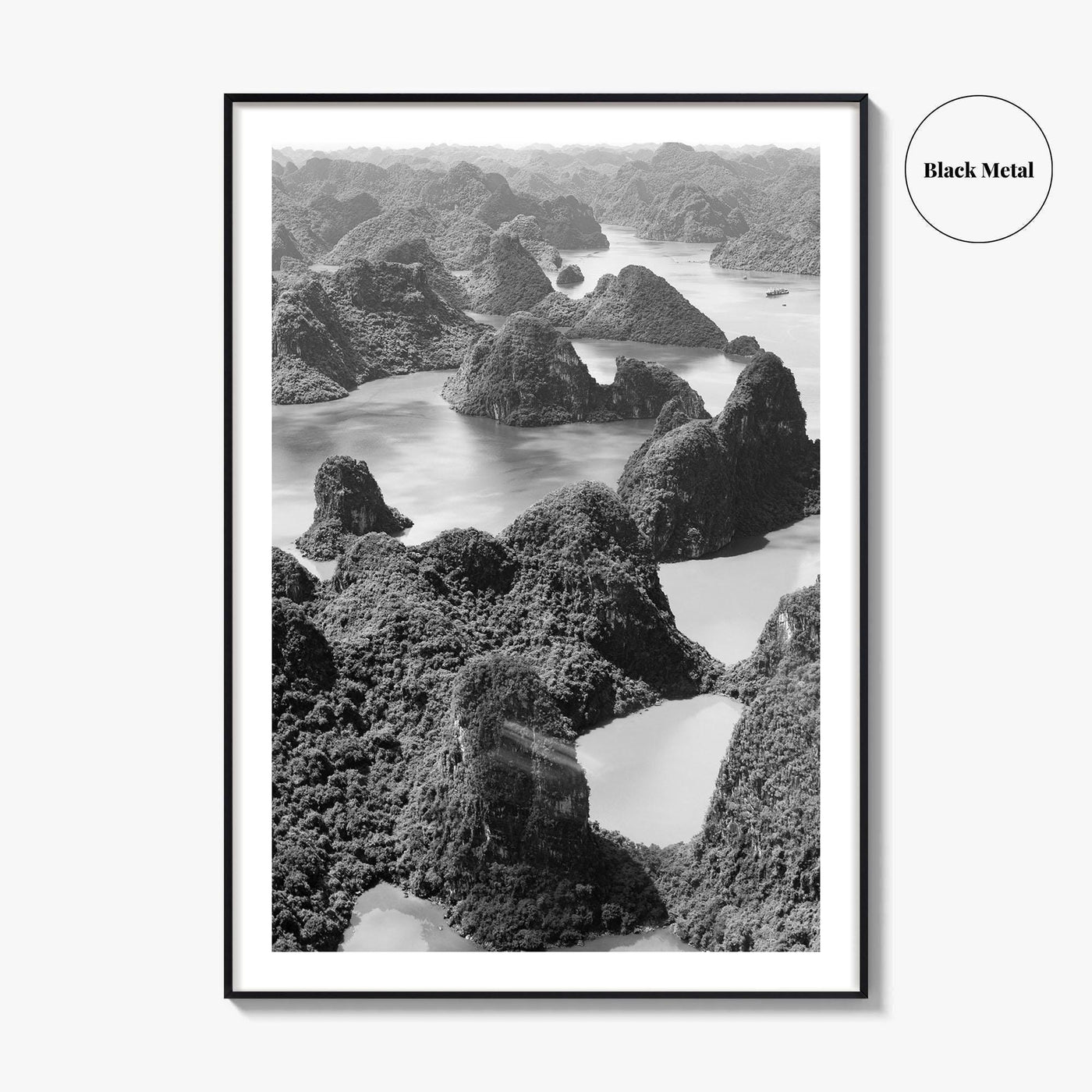 Ha Long Bay Black and White Fine Art Photo Print, Vietnam Poster