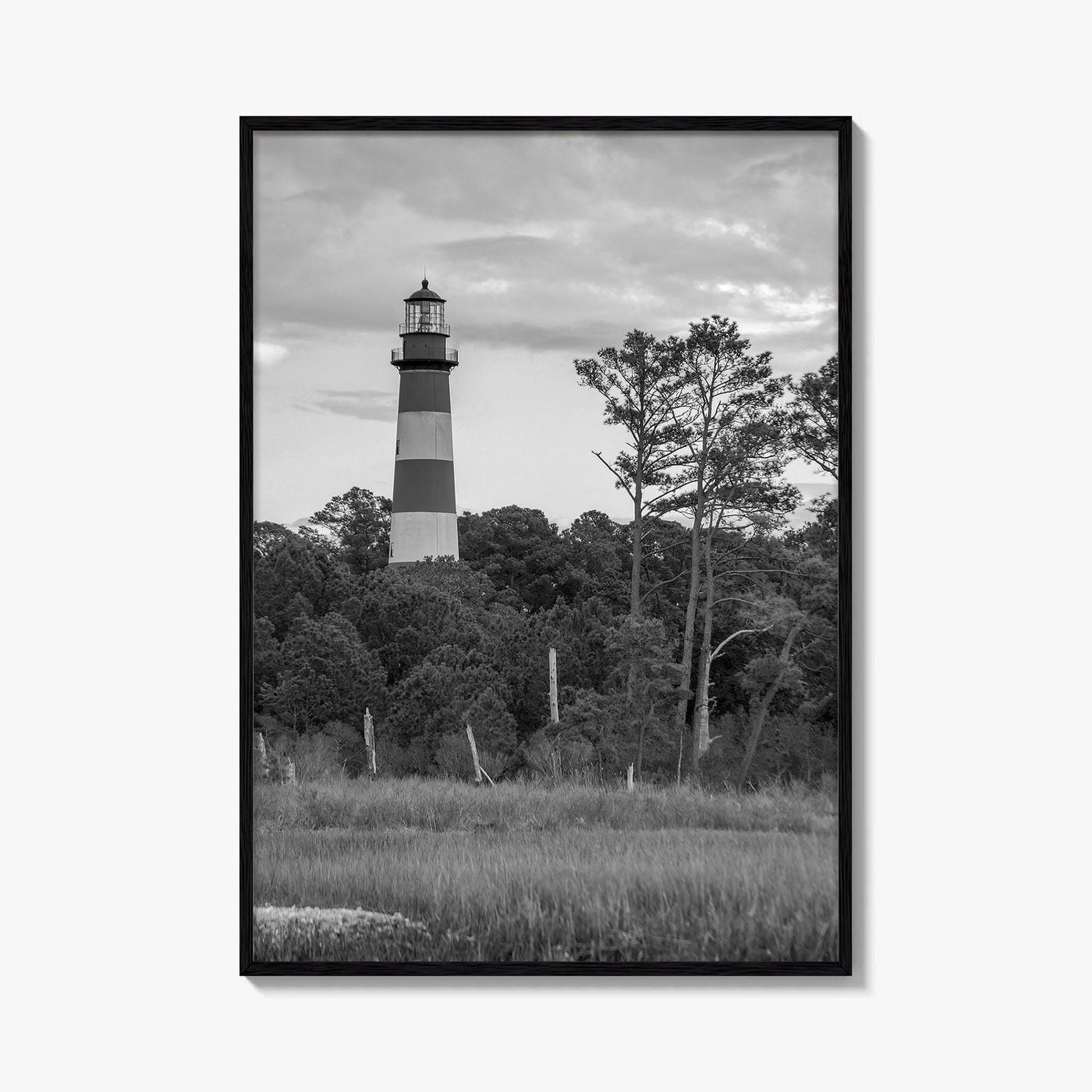 Chincoteague Black and White Fine Art Photo Print, Assateague Lighthouse, Virginia Poster