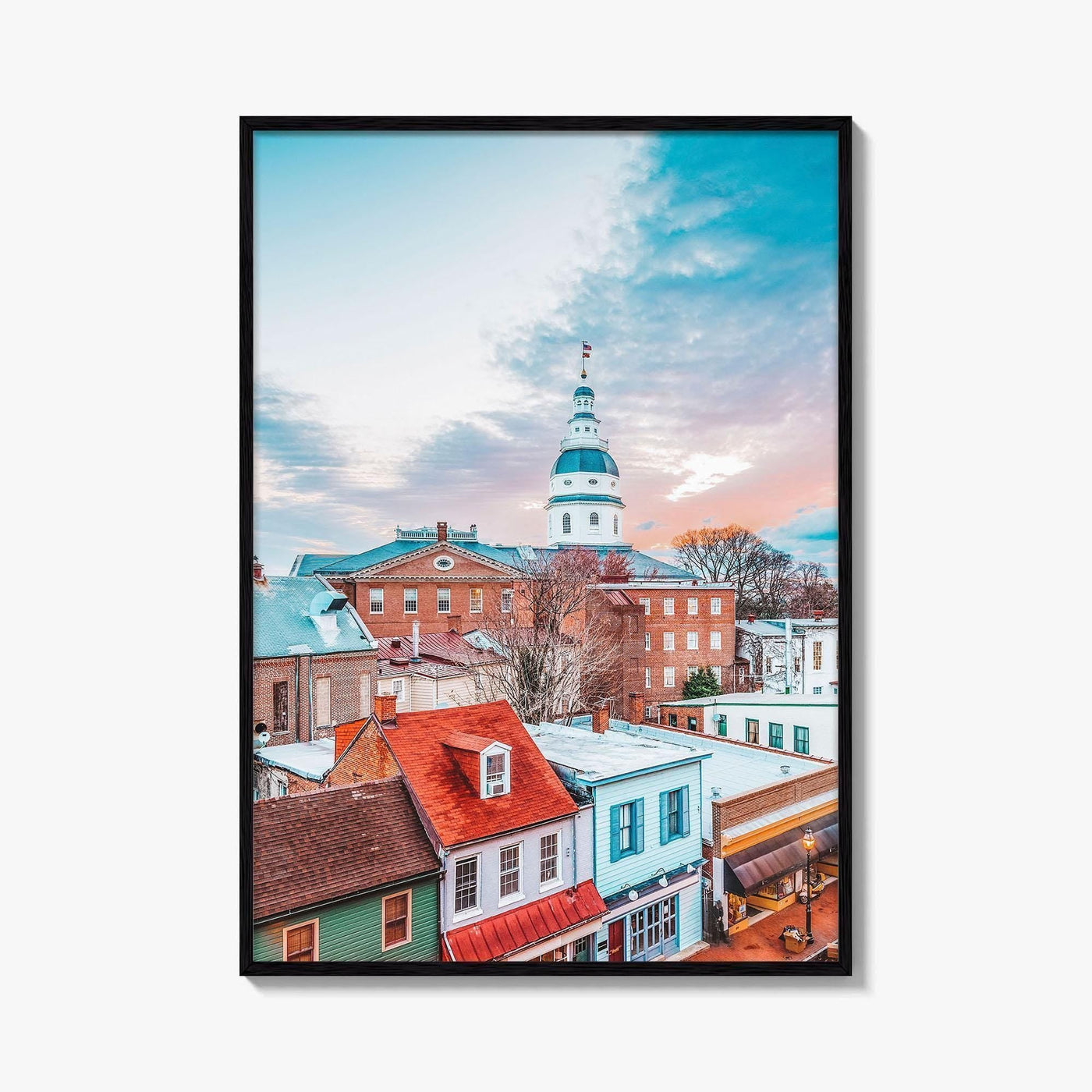 Annapolis Fine Art Photo Print, Maryland USA, Main Street State House, Wall Decor Poster