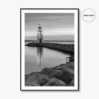 Oklahoma City Black and White Fine Art Photo Print, Lake Hefner Lighthouse, Oklahoma Poster