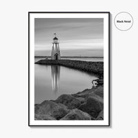 Oklahoma City Black and White Fine Art Photo Print, Lake Hefner Lighthouse, Oklahoma Poster