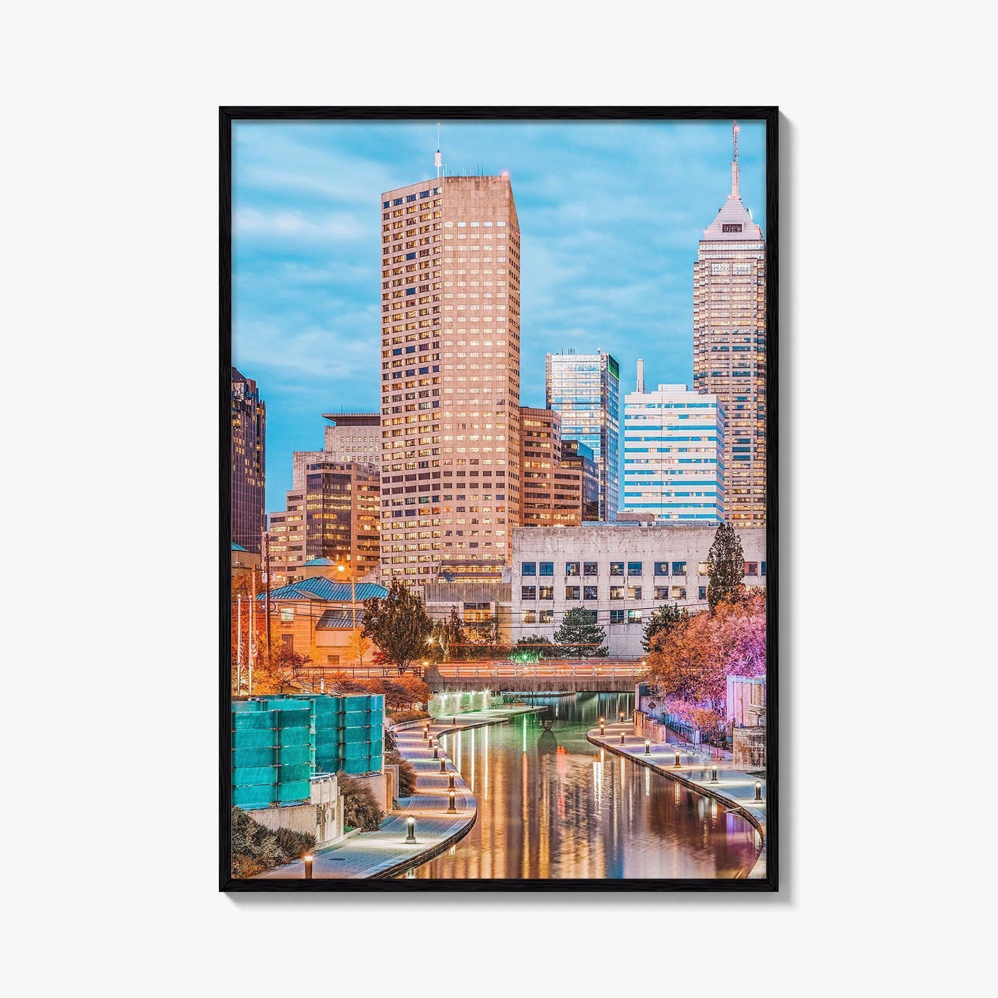 Indianapolis Skyline Fine Art Photo Print, Indiana, USA, Canal, Downtown, Poster, Wall Decor, Indy