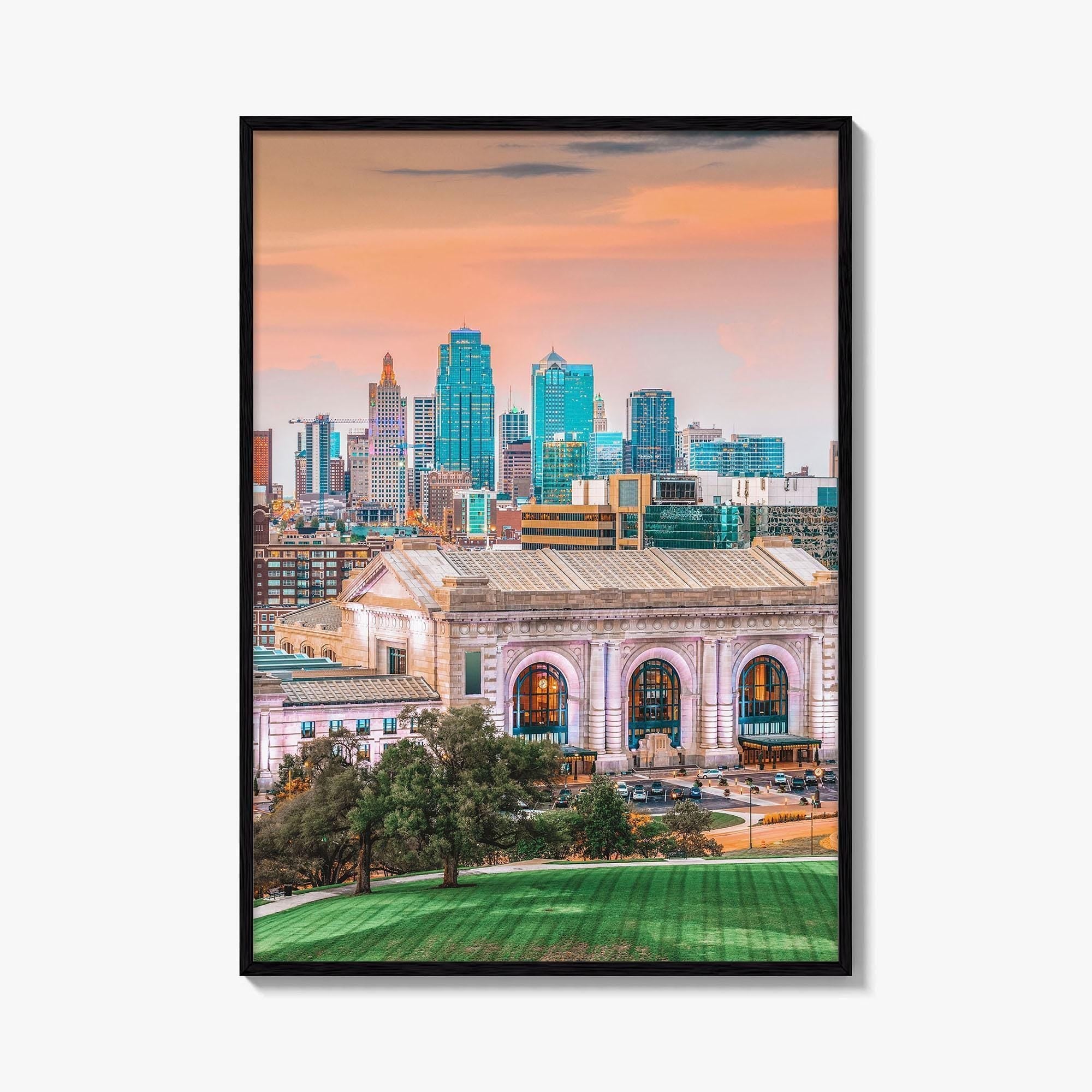Kansas City Skyline Fine Art Photo Print, Union Station, Missouri, USA Wall Decor Poster