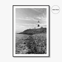 Montauk Lighthouse Black and White Fine Art Photo Print, Long Island New York, Poster