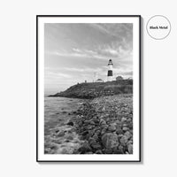 Montauk Lighthouse Black and White Fine Art Photo Print, Long Island New York, Poster