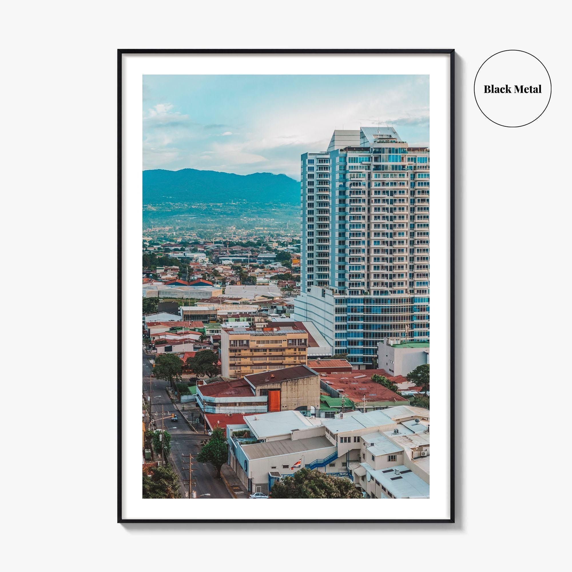 San Jose Costa Rica Fine Art Photo Print, Capital Street View, Mountains, Poster