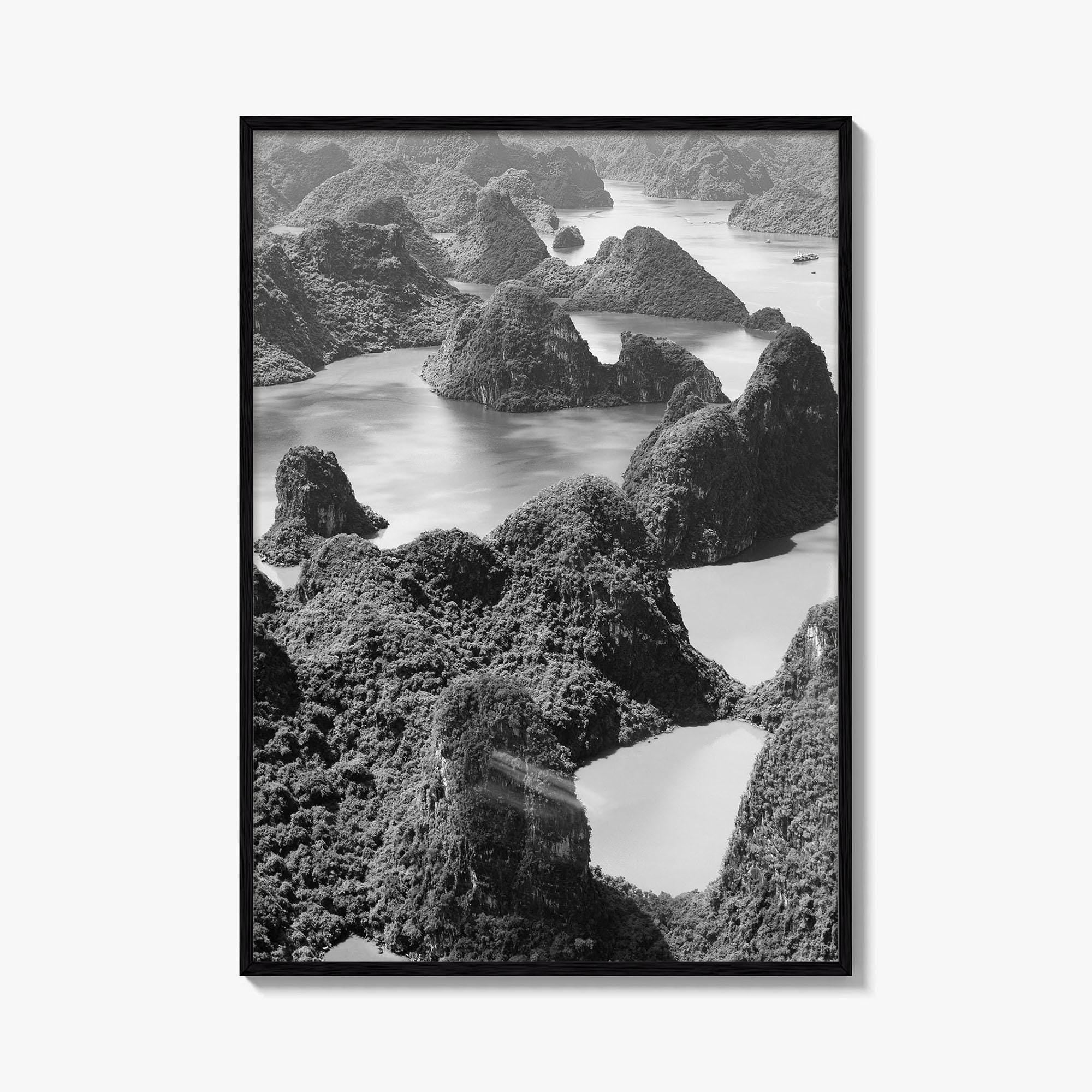 Ha Long Bay Black and White Fine Art Photo Print, Vietnam Poster