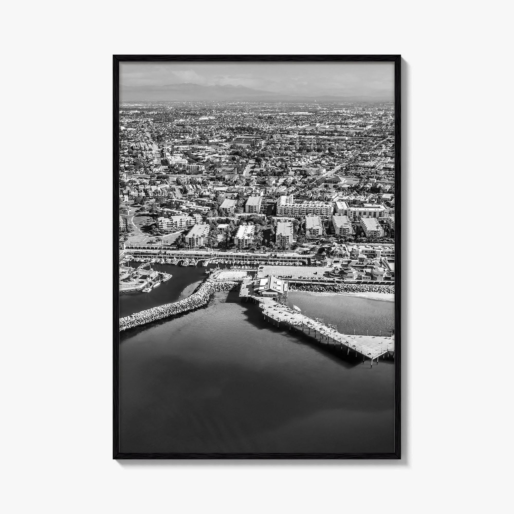 Redondo Beach Black and White Fine Art Photo Print, Los Angeles Pier, California Poster