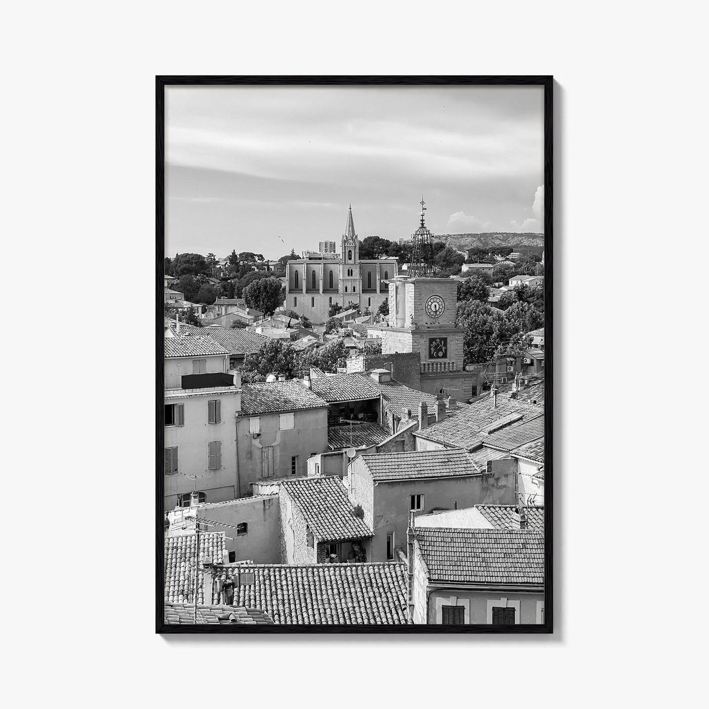 Salon de Provence Black and White Fine Art Photo Print, Tour de l'Horloge Poster