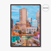Indianapolis Skyline Fine Art Photo Print, Indiana, USA, Canal, Downtown, Poster, Wall Decor, Indy