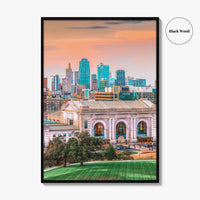 Kansas City Skyline Fine Art Photo Print, Union Station, Missouri, USA Wall Decor Poster