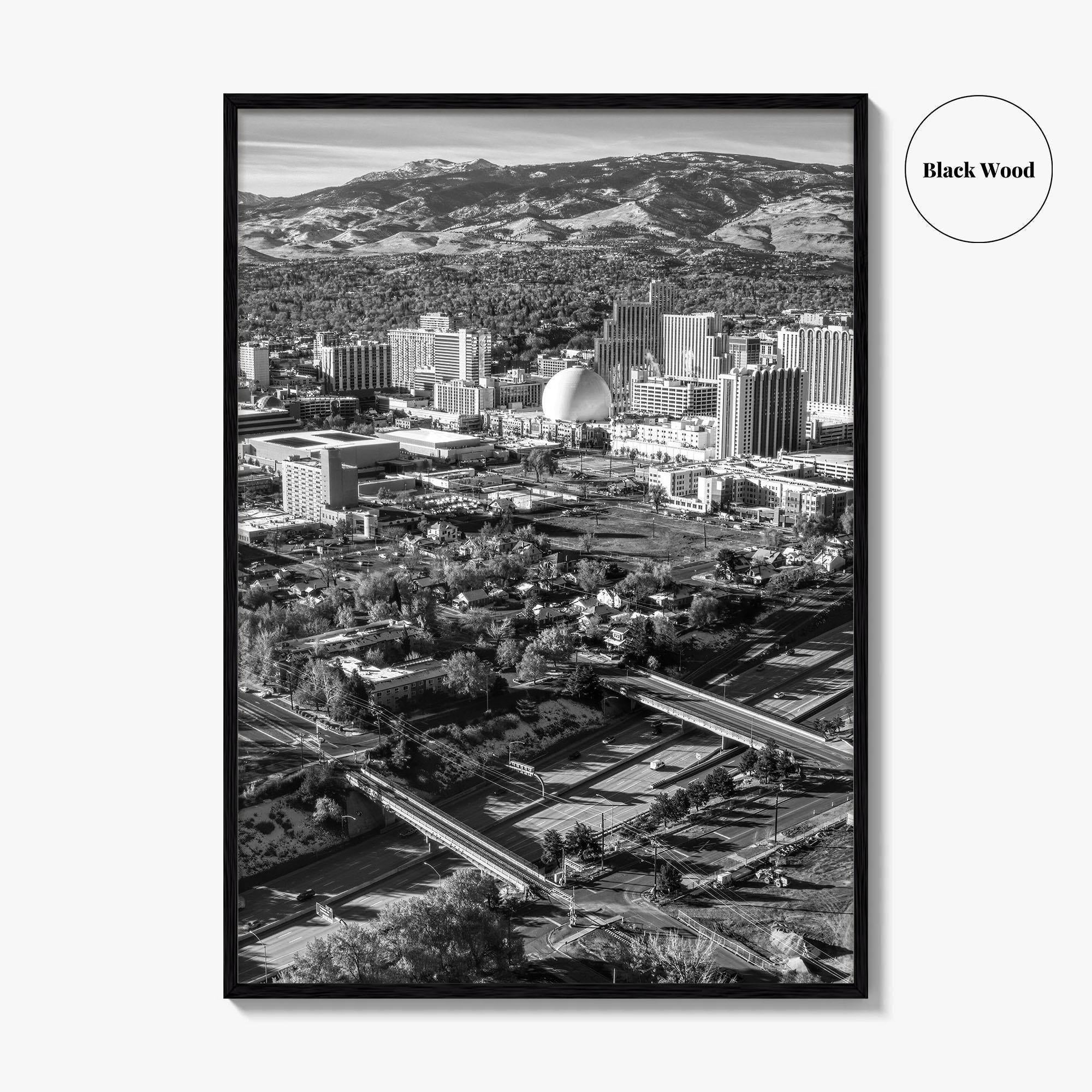Reno Black and White Fine Art Photo Print, Nevada Casino Poster, USA Art
