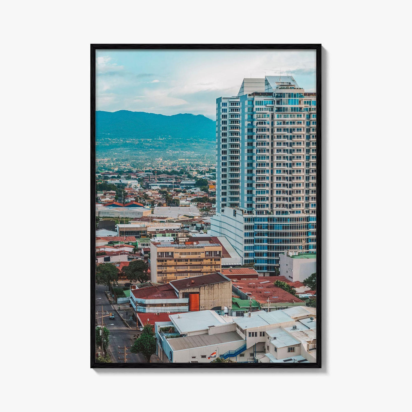 San Jose Costa Rica Fine Art Photo Print, Capital Street View, Mountains, Poster