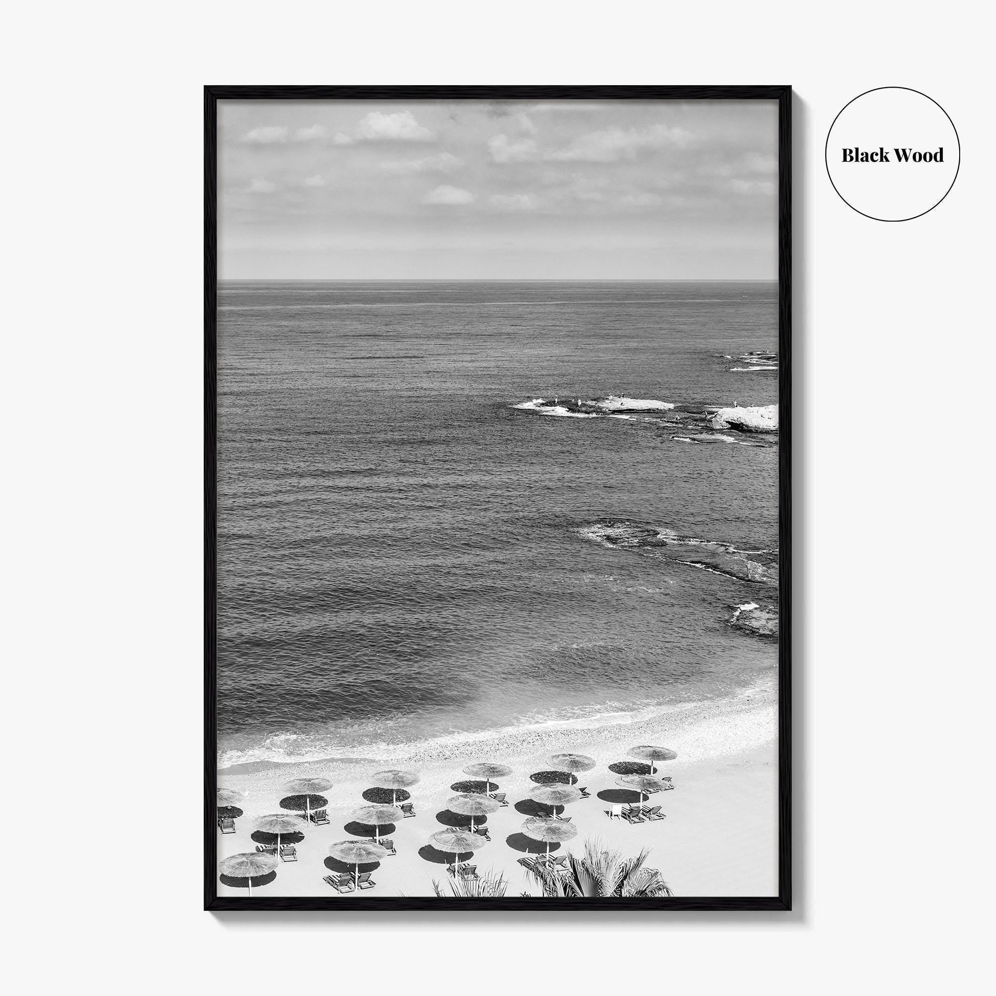 Beirut Black and White Fine Art Photo Print, Raouche Coast, Lebanon Wall Poster