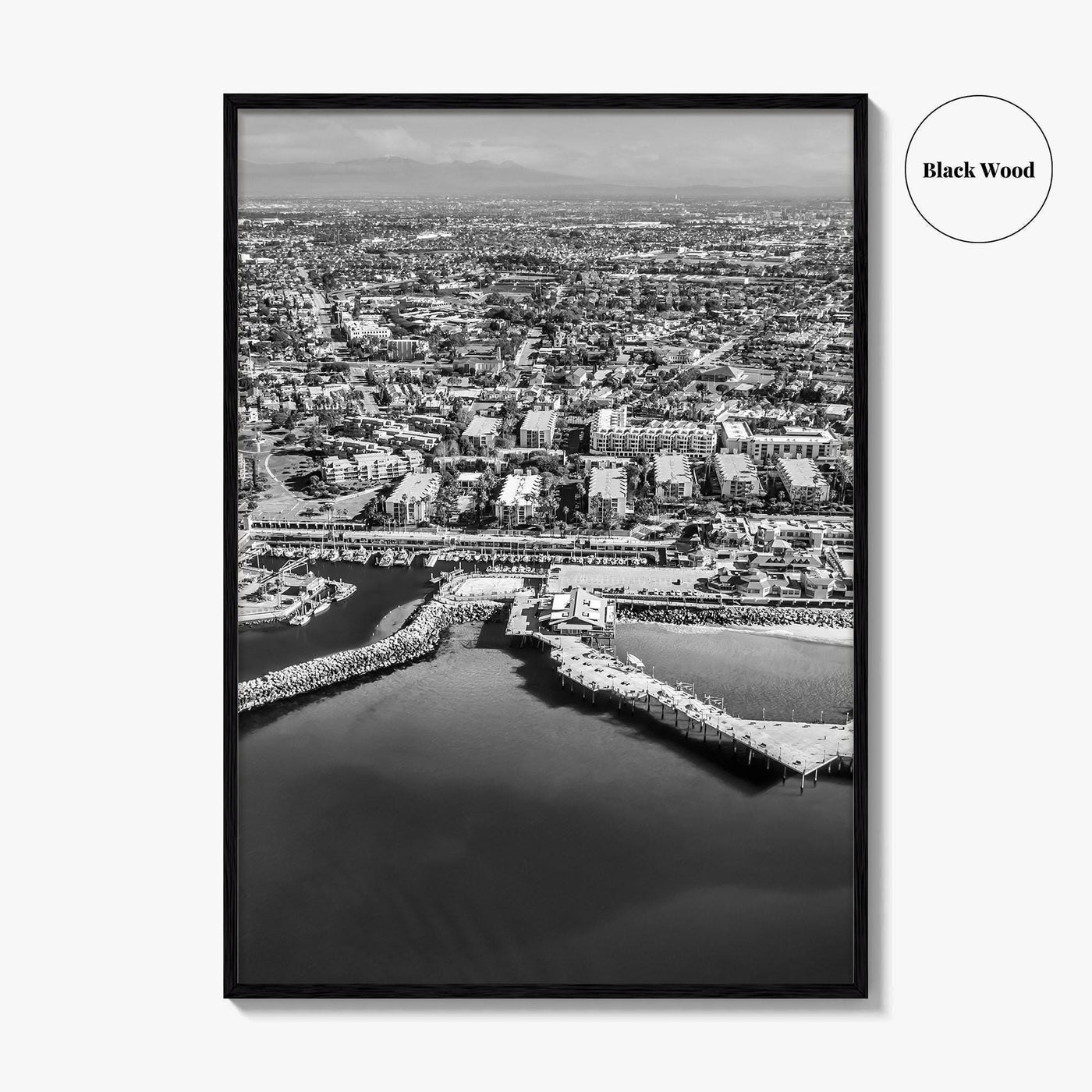 Redondo Beach Black and White Fine Art Photo Print, Los Angeles Pier, California Poster