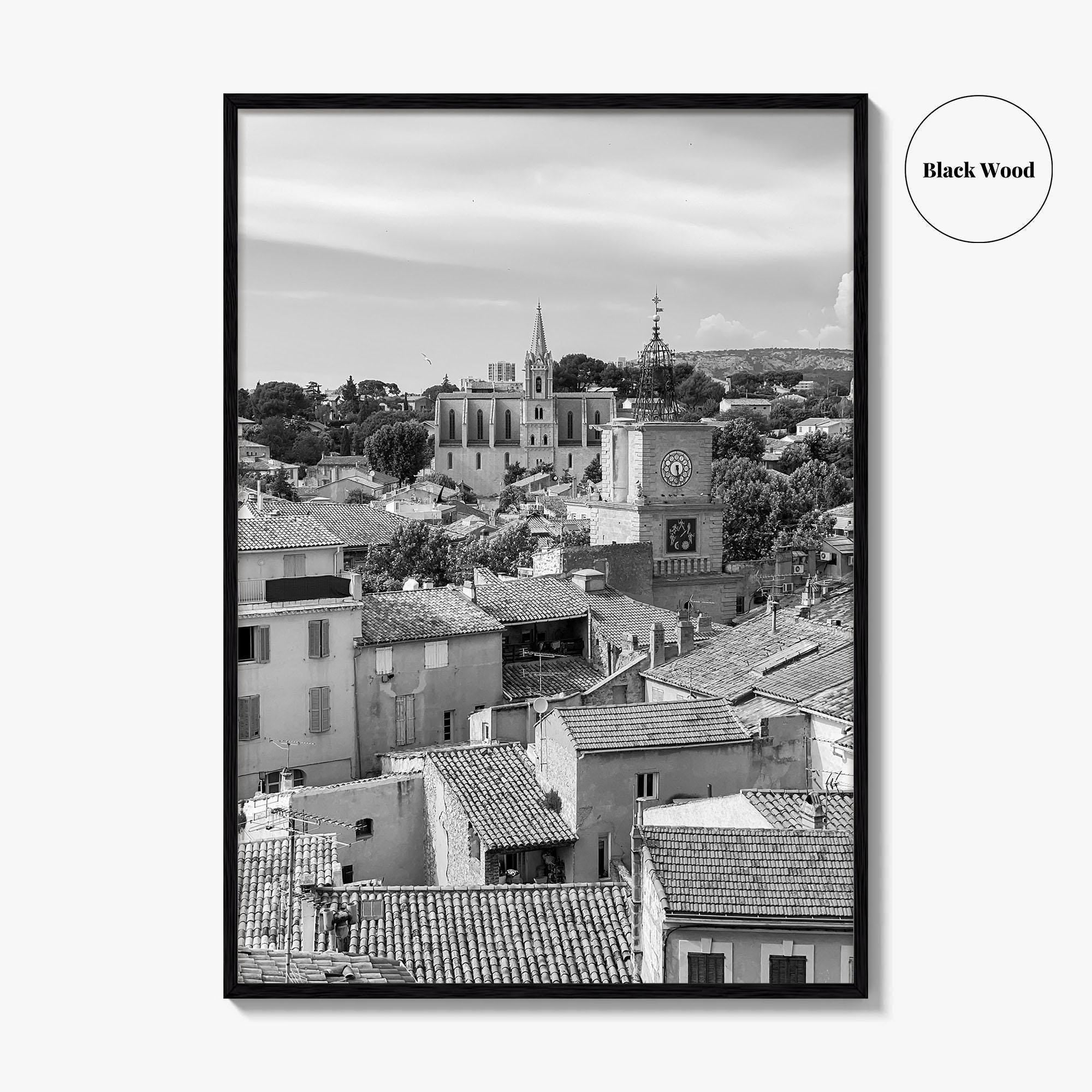 Salon de Provence Black and White Fine Art Photo Print, Tour de l'Horloge Poster