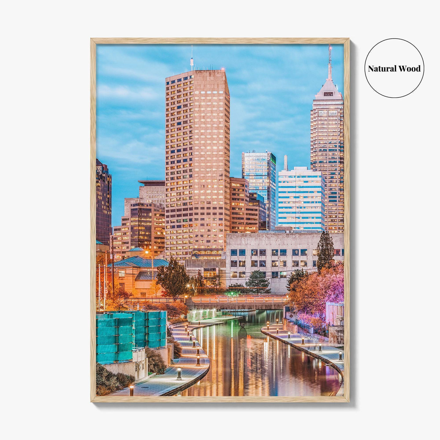 Indianapolis Skyline Fine Art Photo Print, Indiana, USA, Canal, Downtown, Poster, Wall Decor, Indy