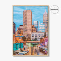 Indianapolis Skyline Fine Art Photo Print, Indiana, USA, Canal, Downtown, Poster, Wall Decor, Indy