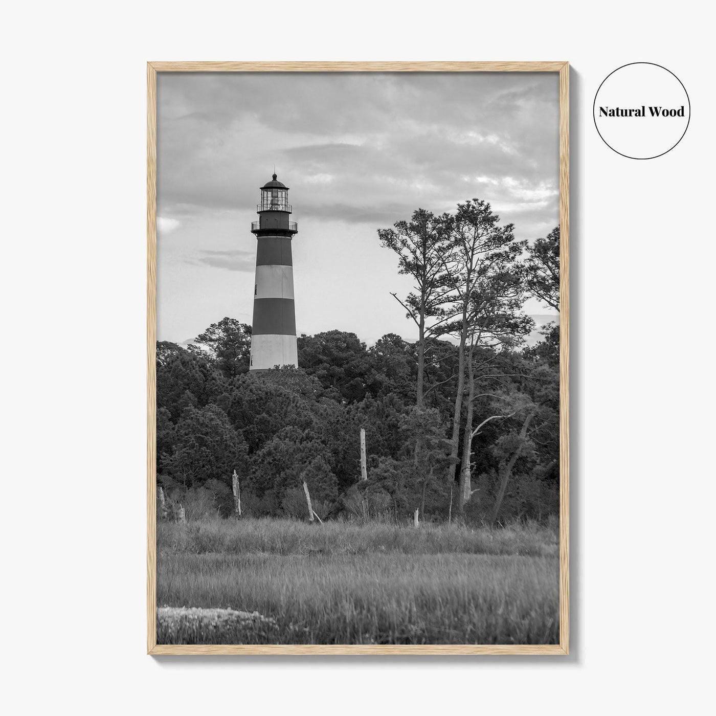 Chincoteague Black and White Fine Art Photo Print, Assateague Lighthouse, Virginia Poster