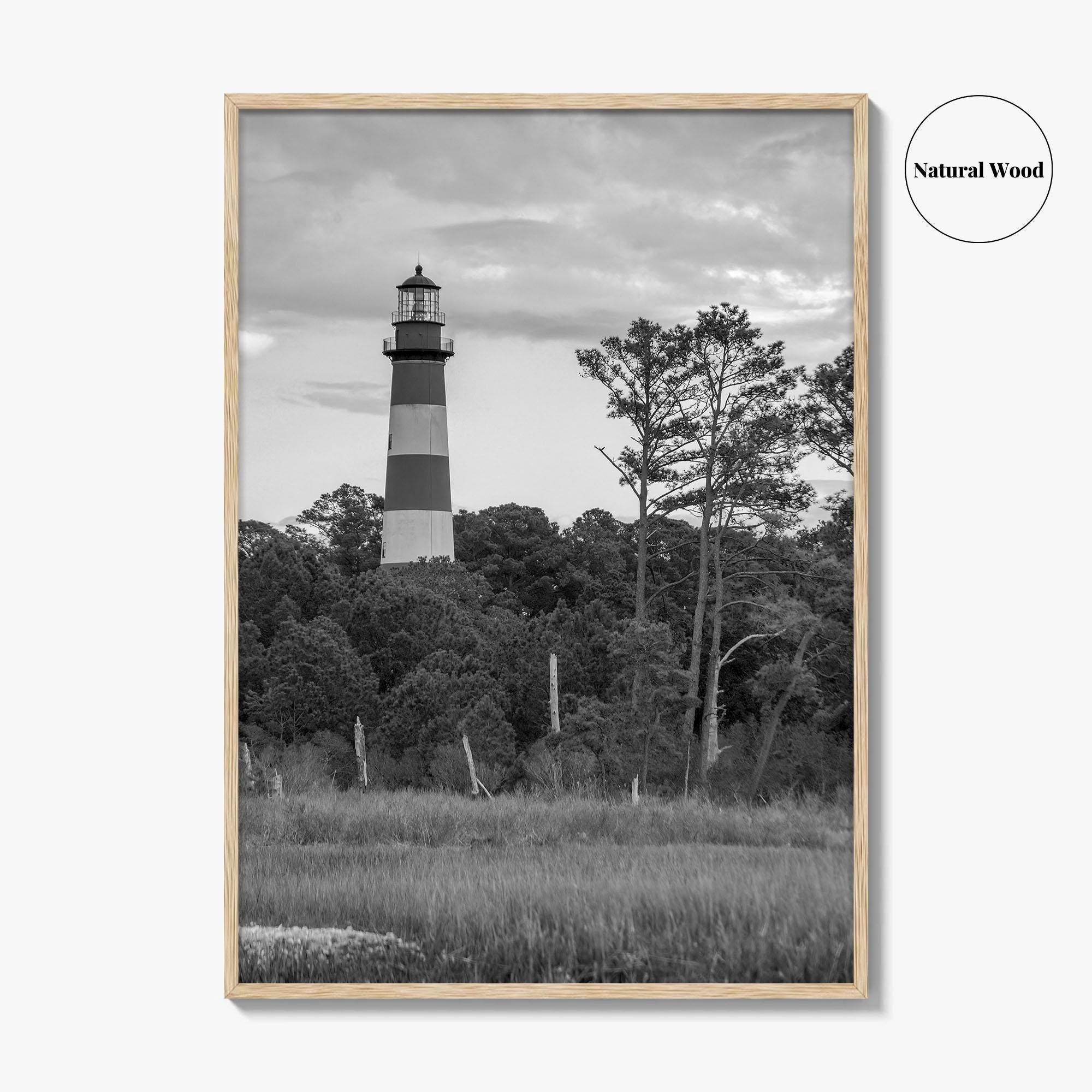 Chincoteague Black and White Fine Art Photo Print, Assateague Lighthouse, Virginia Poster