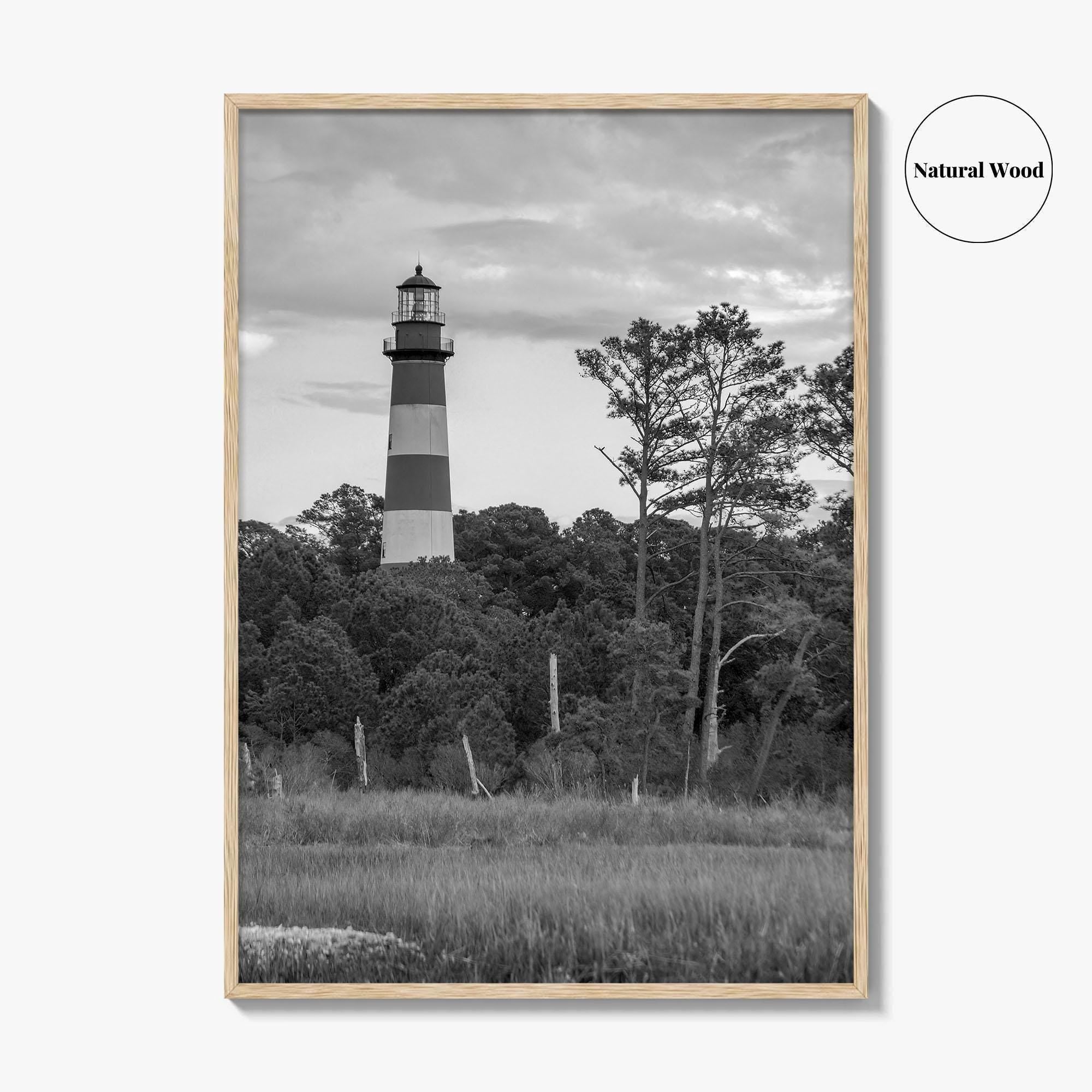 Chincoteague Black and White Fine Art Photo Print, Assateague Lighthouse, Virginia Poster