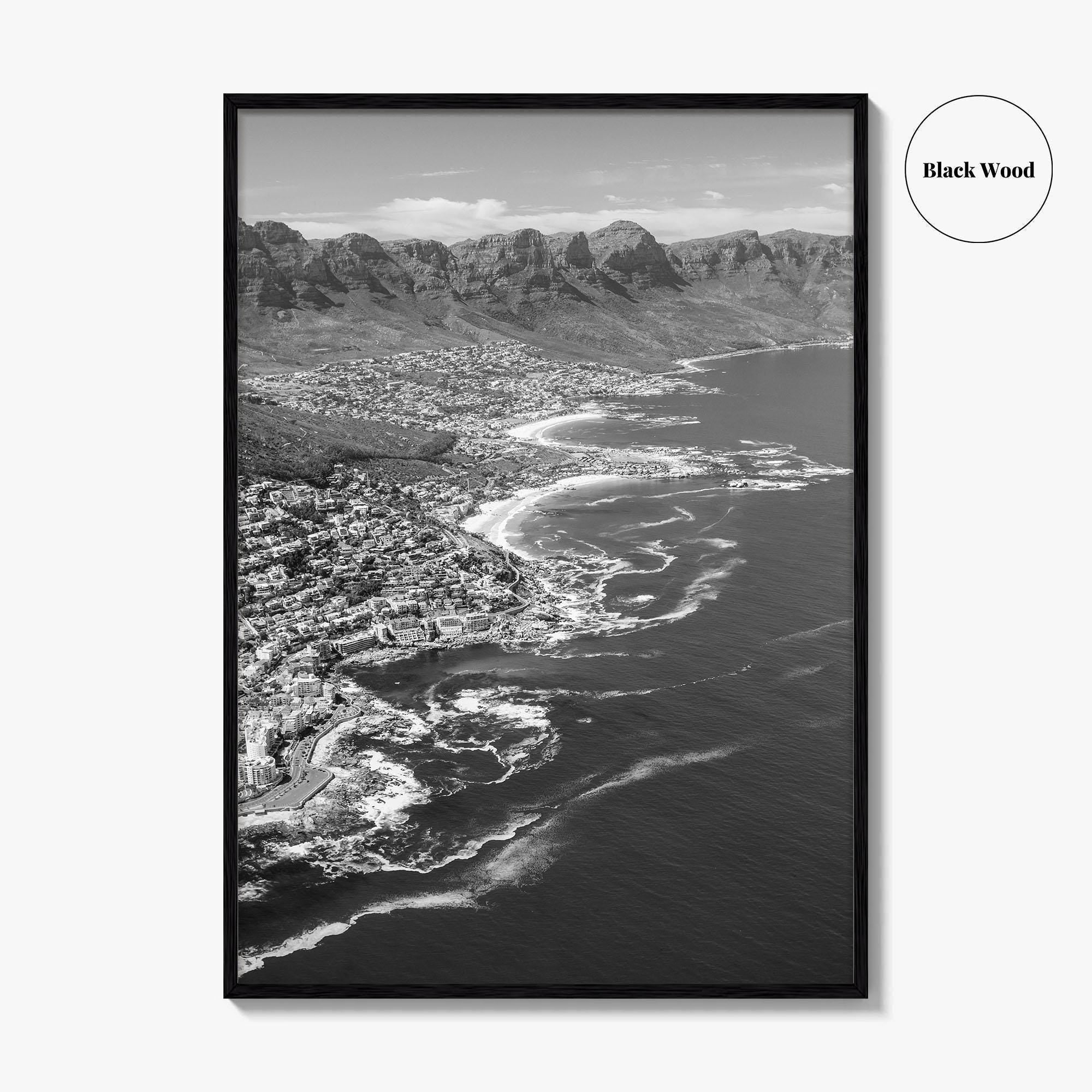 Cape Town Black and White Fine Art Photo Print, Coastal South Africa Poster