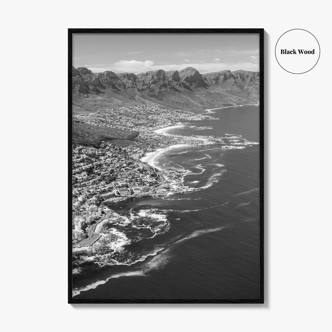 Cape Town Black and White Fine Art Photo Print, Coastal South Africa Poster