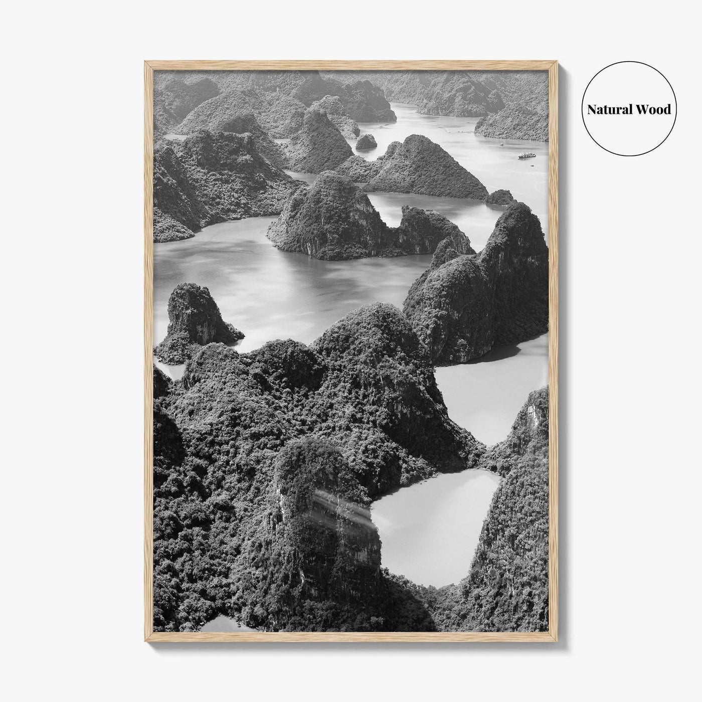 Ha Long Bay Black and White Fine Art Photo Print, Vietnam Poster