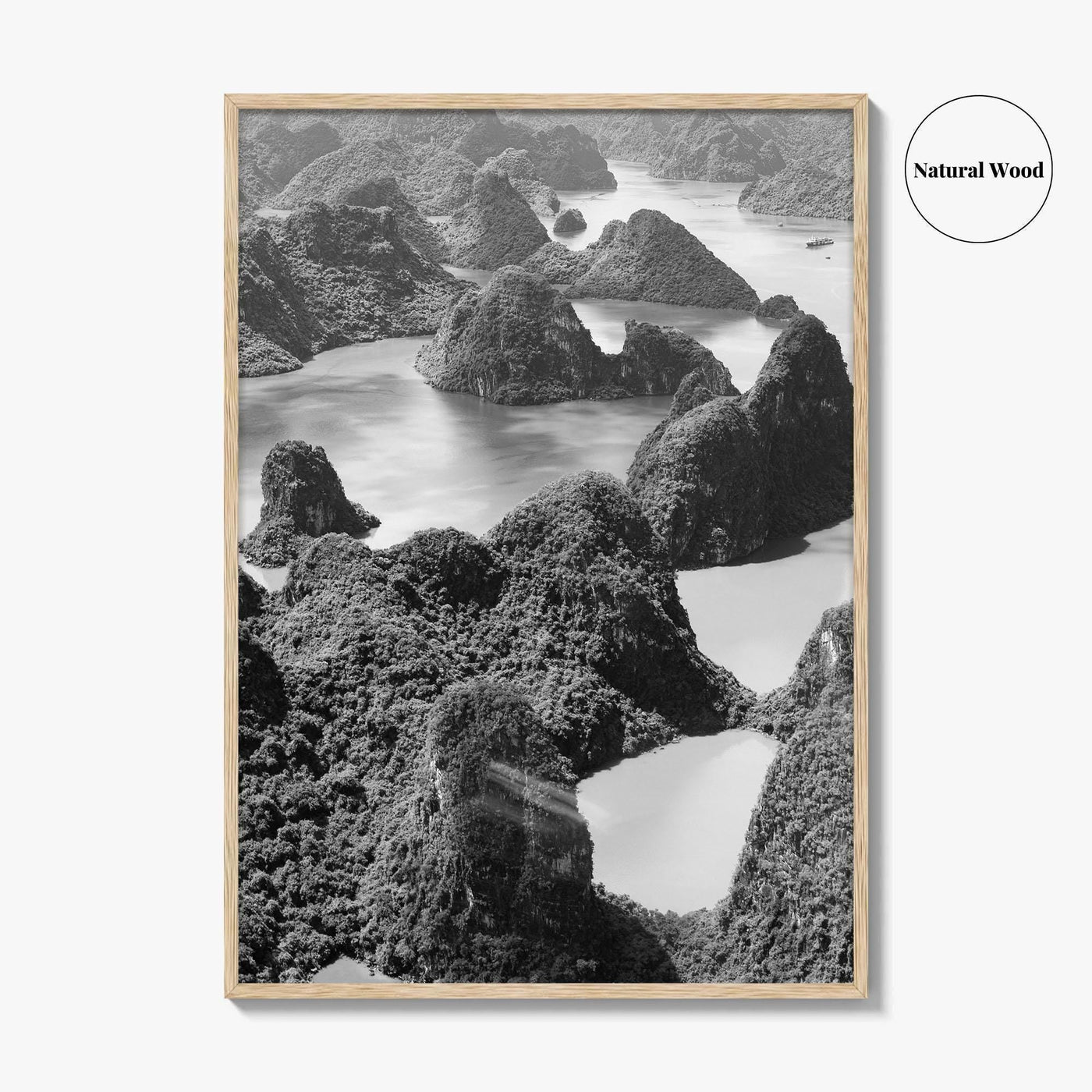 Ha Long Bay Black and White Fine Art Photo Print, Vietnam Poster